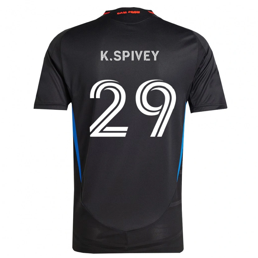 Danxen Dames Kaedren Spivey #29 Blauw Wit Zwart Thuisshirt Thuistenue 2026/27 T-Shirt België