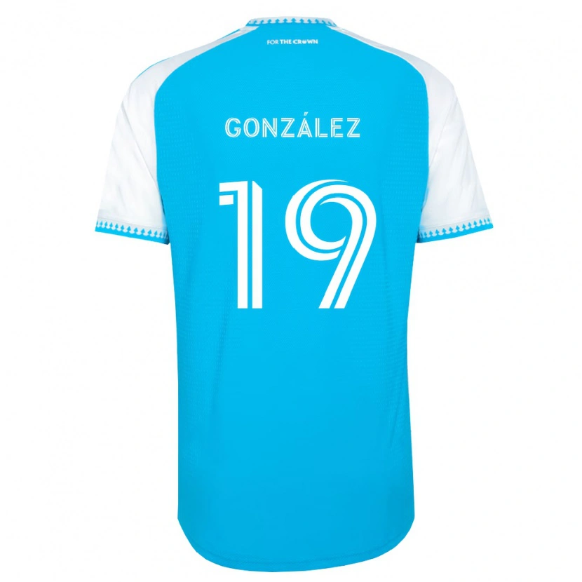 Danxen Dames Daniel González #19 Hemelsblauw Wit Zwart Thuisshirt Thuistenue 2026/27 T-Shirt België