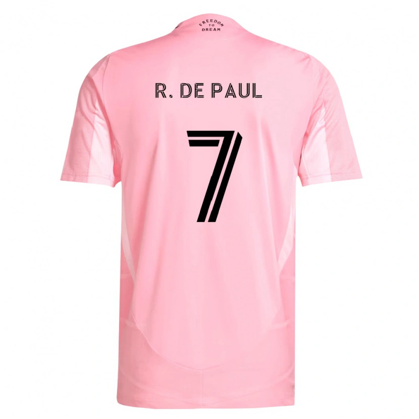 Danxen Dames Rodrigo De Paul #7 Roze Zwart Thuisshirt Thuistenue 2026/27 T-Shirt België