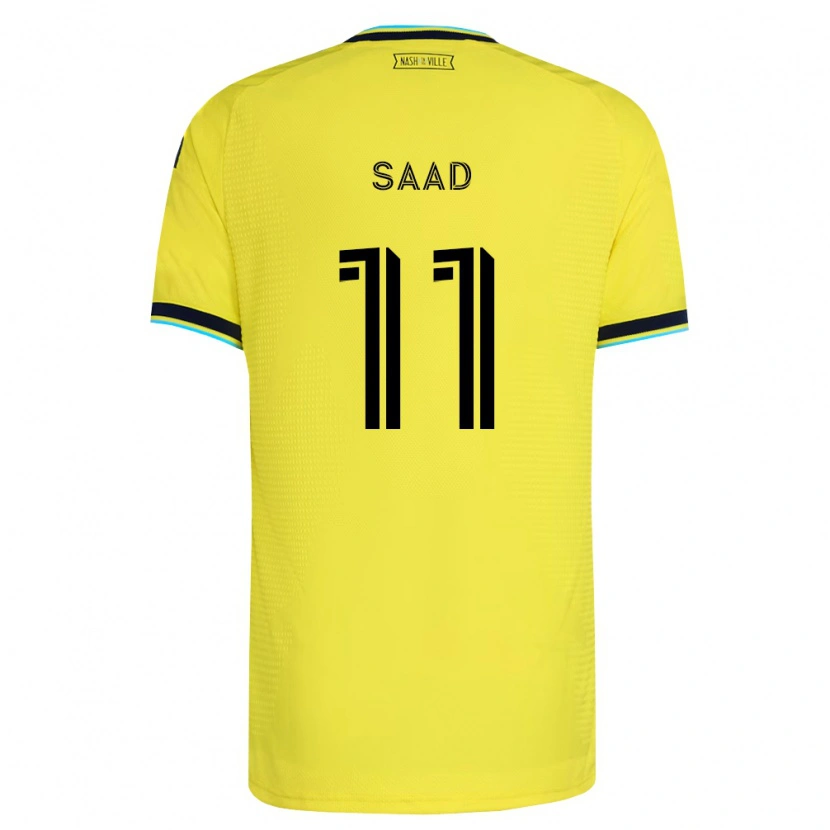 Danxen Dames Elias Saad #11 Helder Geel Marineblauw Thuisshirt Thuistenue 2026/27 T-Shirt België