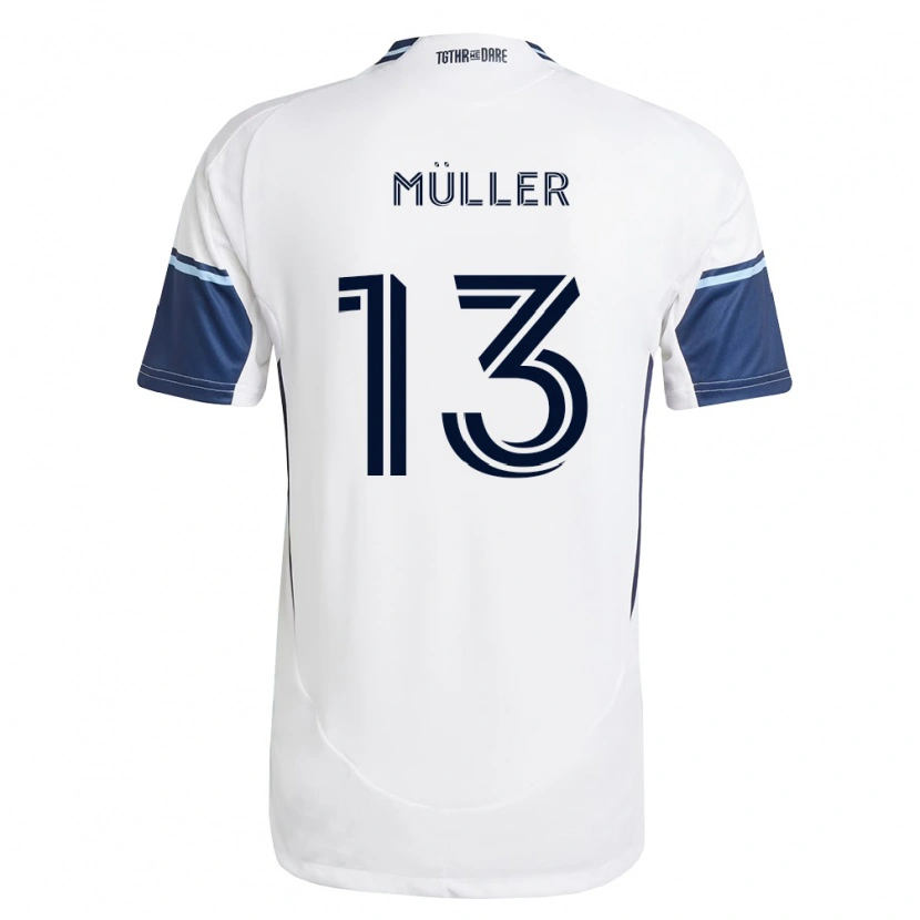 Danxen Dames Thomas Müller #13 Wit Koninklijk Blauw Thuisshirt Thuistenue 2026/27 T-Shirt België