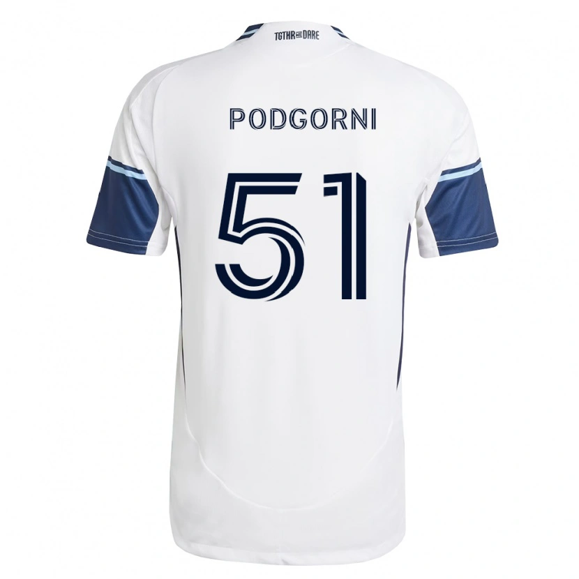 Danxen Dames Kevin Podgorni #51 Wit Koninklijk Blauw Thuisshirt Thuistenue 2026/27 T-Shirt België