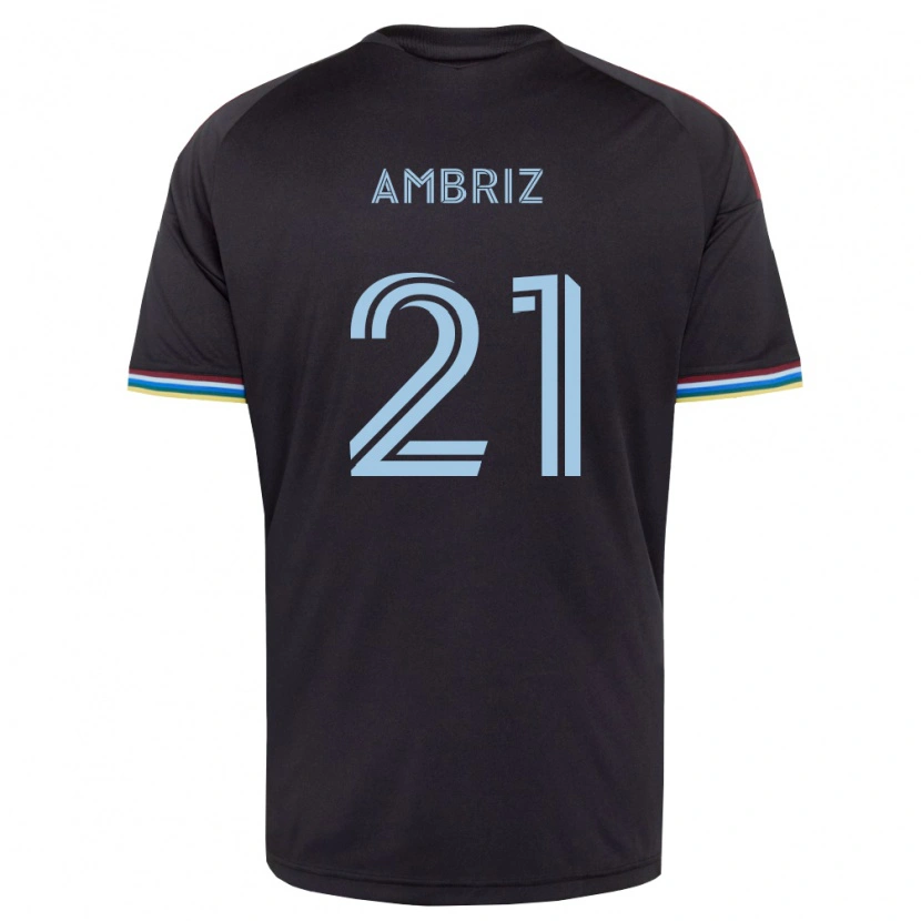 Danxen Dames Diego Ambriz #21 Zwart Hemelsblauw Thuisshirt Thuistenue 2026/27 T-Shirt België