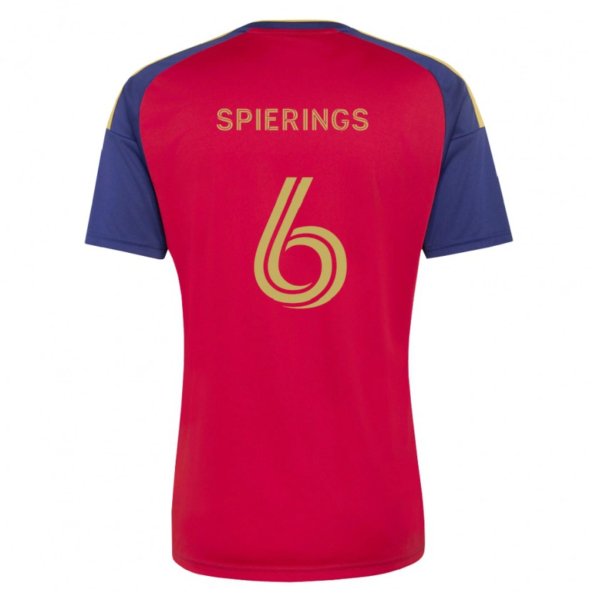 Danxen Dames Stijn Spierings #6 Koninklijk Blauw Bruin Rood Thuisshirt Thuistenue 2026/27 T-Shirt België
