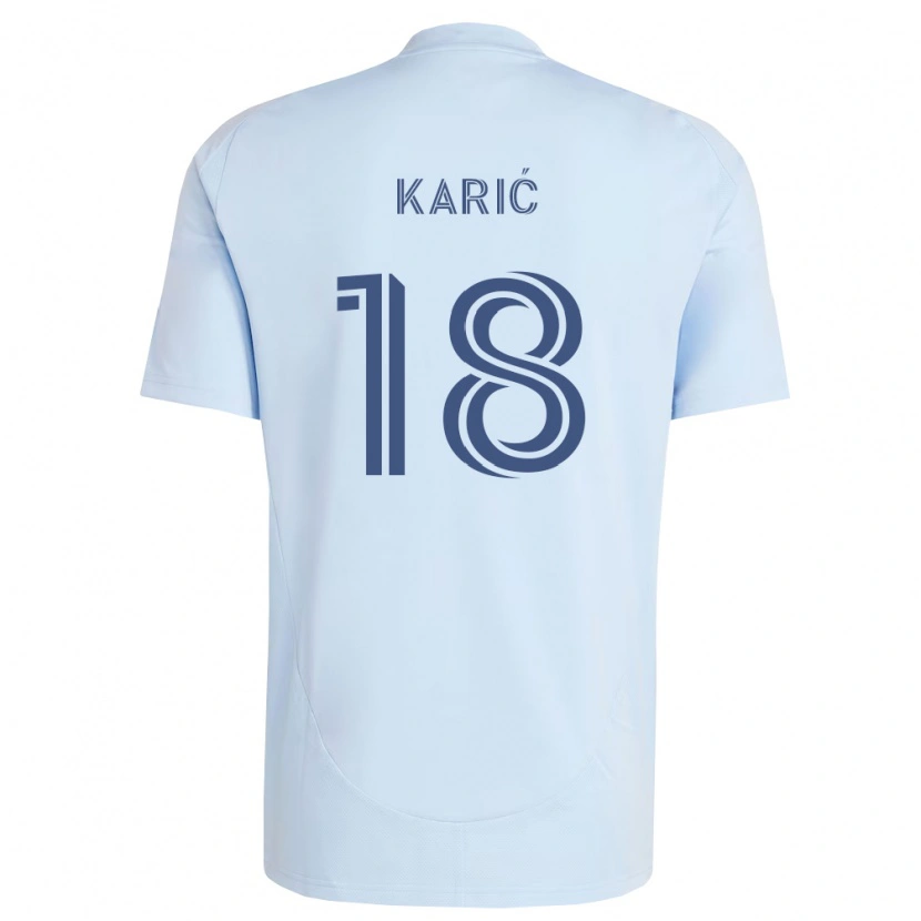 Danxen Dames Emir Karić #18 Lichtblauw Lichtgrijs Thuisshirt Thuistenue 2026/27 T-Shirt België