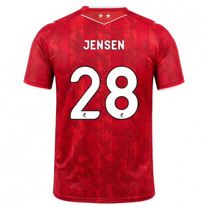 Danxen Dames Alexander Jensen #28 Rood Wit Thuisshirt Thuistenue 2026/27 T-Shirt België