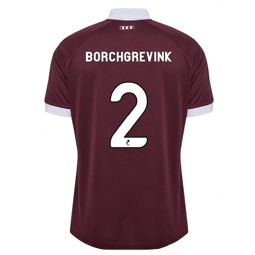Danxen Dames Christian Borchgrevink #2 Bordeauxrood Wit Thuisshirt Thuistenue 2026/27 T-Shirt België