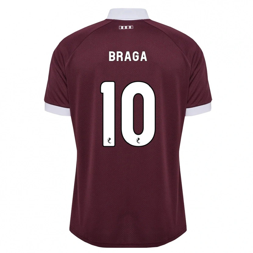Danxen Dames Cláudio Braga #10 Bordeauxrood Wit Thuisshirt Thuistenue 2026/27 T-Shirt België