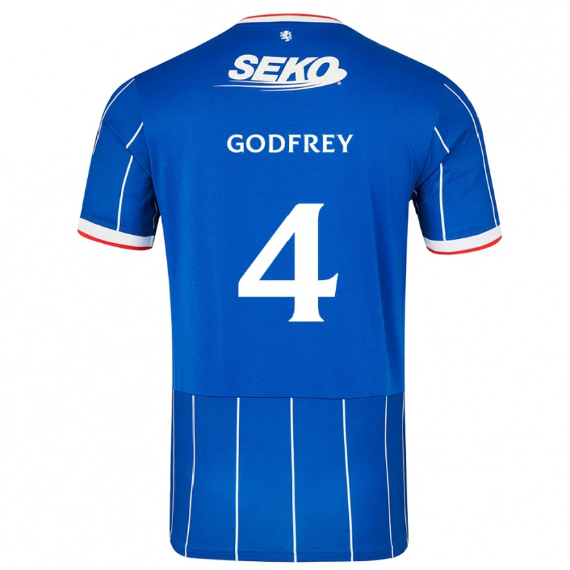 Danxen Dames Ben Godfrey #4 Rood Blauw Wit Thuisshirt Thuistenue 2026/27 T-Shirt België