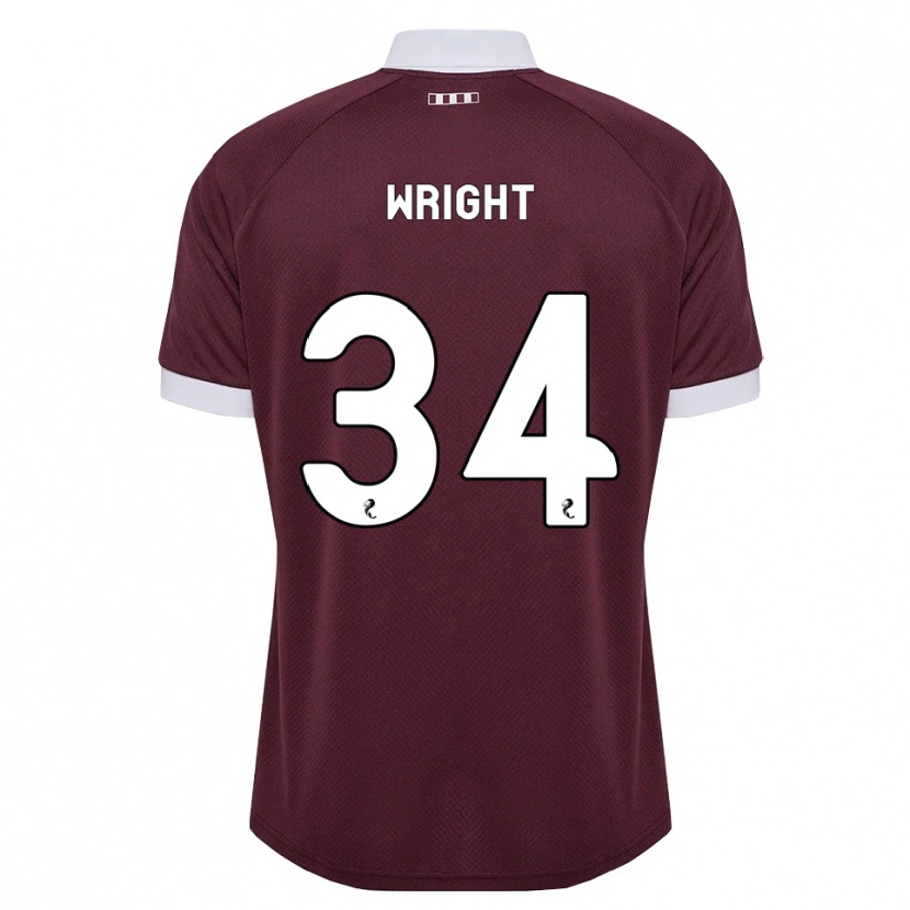 Danxen Dames Kieran Wright #34 Bordeauxrood Wit Thuisshirt Thuistenue 2026/27 T-Shirt België