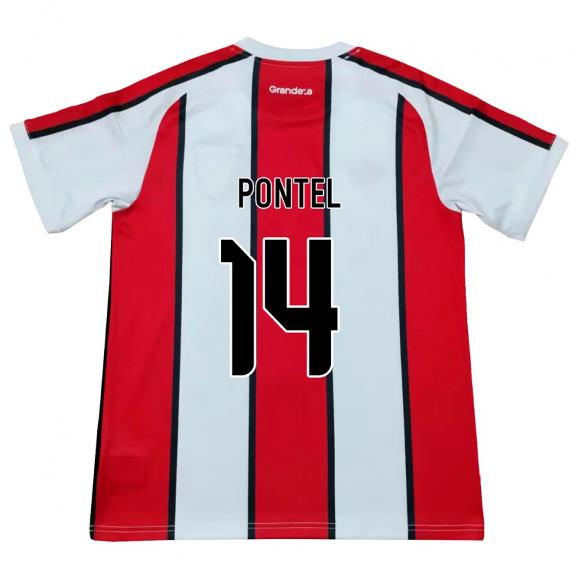 Danxen Dames Daniela Pontel #14 Wit Rood Zwart Uitshirt Uittenue 2026/27 T-Shirt België