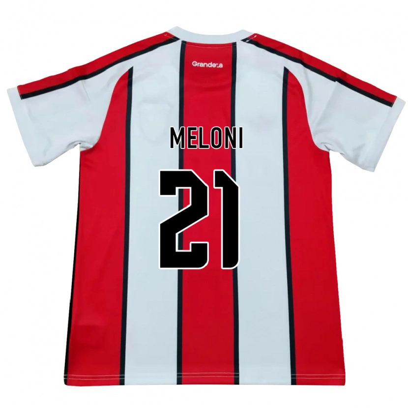Danxen Dames Santiago Meloni #21 Wit Rood Zwart Uitshirt Uittenue 2026/27 T-Shirt België