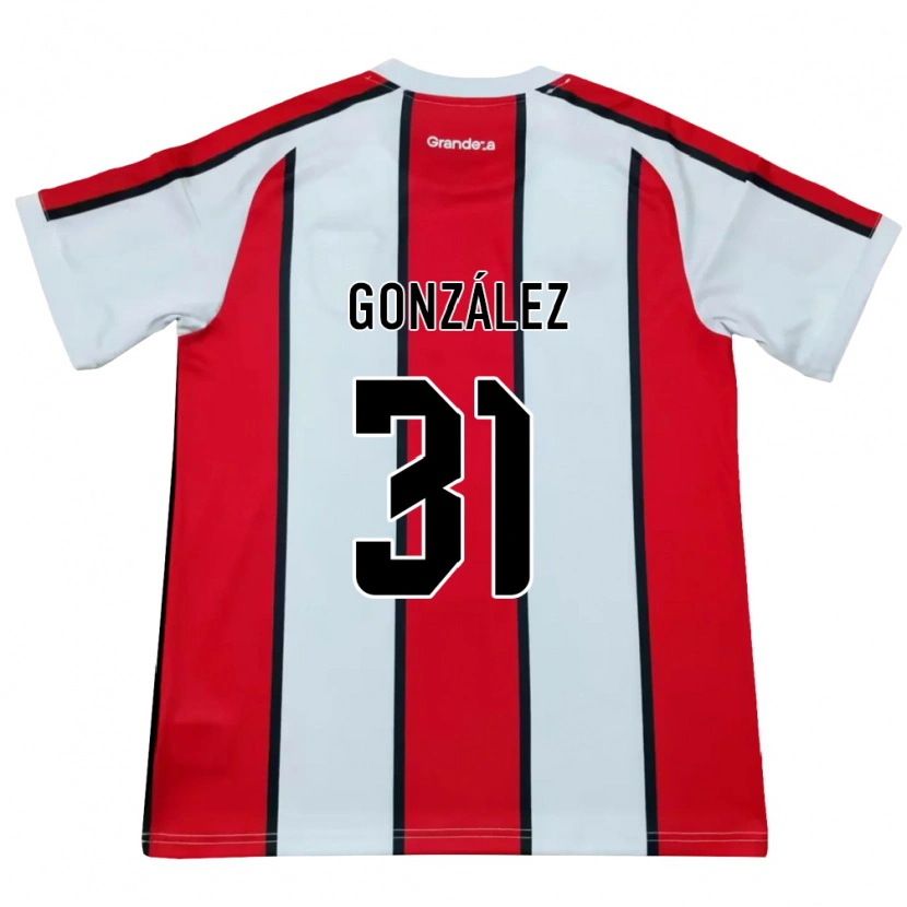 Danxen Dames Facundo González #31 Wit Rood Zwart Uitshirt Uittenue 2026/27 T-Shirt België