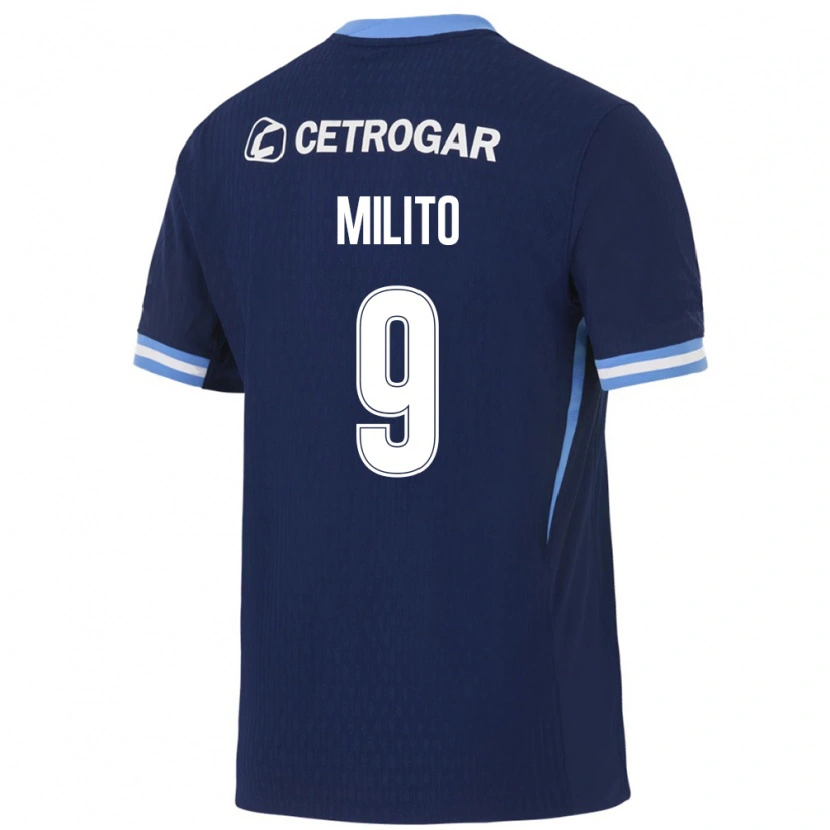 Danxen Dames Leandro Milito #9 Koninklijk Blauw Lichtblauw Wit Uitshirt Uittenue 2026/27 T-Shirt België