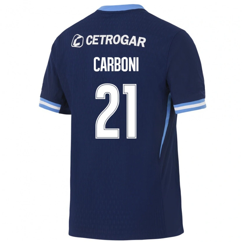 Danxen Dames Valentín Carboni #21 Koninklijk Blauw Lichtblauw Wit Uitshirt Uittenue 2026/27 T-Shirt België