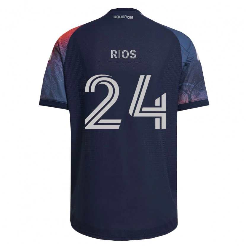 Danxen Dames Paolo Ríos #24 Diep Blauw Wit Oranje Uitshirt Uittenue 2026/27 T-Shirt België