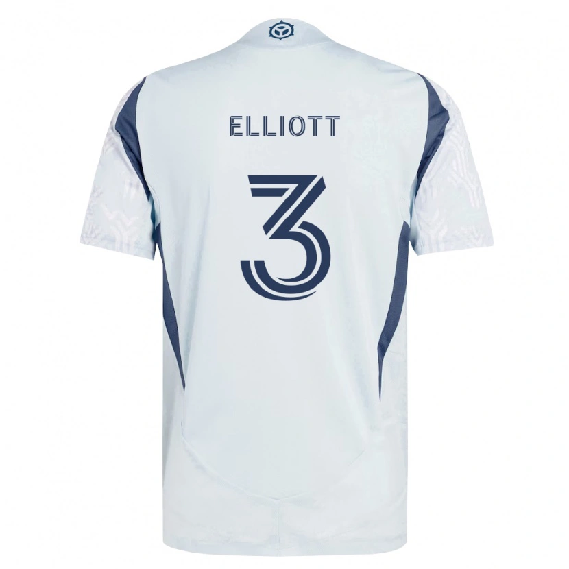 Danxen Dames Jack Elliott #3 Blauw Grijs Wit Uitshirt Uittenue 2026/27 T-Shirt België