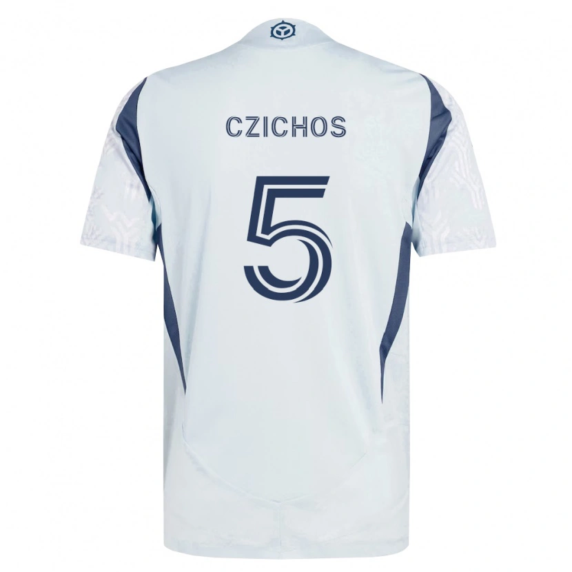 Danxen Dames Rafael Czichos #5 Blauw Grijs Wit Uitshirt Uittenue 2026/27 T-Shirt België