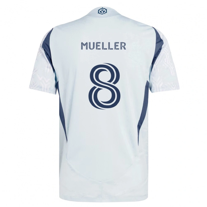 Danxen Dames Chris Mueller #8 Blauw Grijs Wit Uitshirt Uittenue 2026/27 T-Shirt België