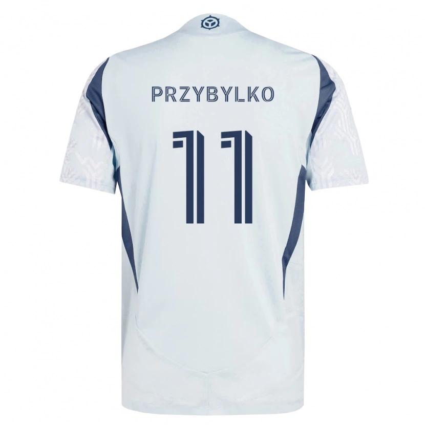 Danxen Dames Kacper Przybylko #11 Blauw Grijs Wit Uitshirt Uittenue 2026/27 T-Shirt België