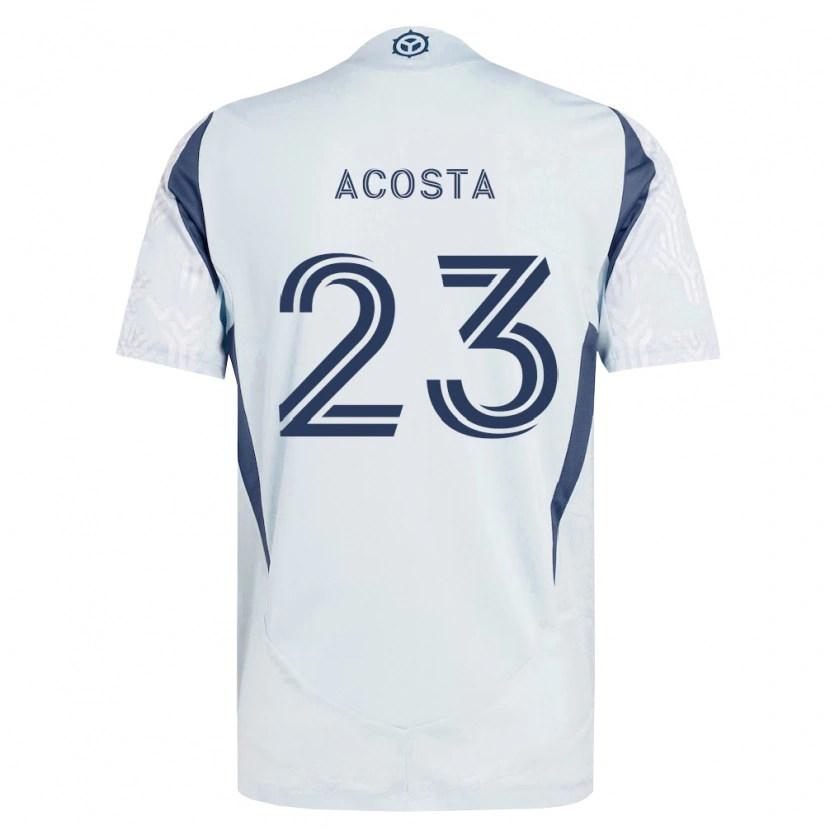 Danxen Dames Kellyn Acosta #23 Blauw Grijs Wit Uitshirt Uittenue 2026/27 T-Shirt België