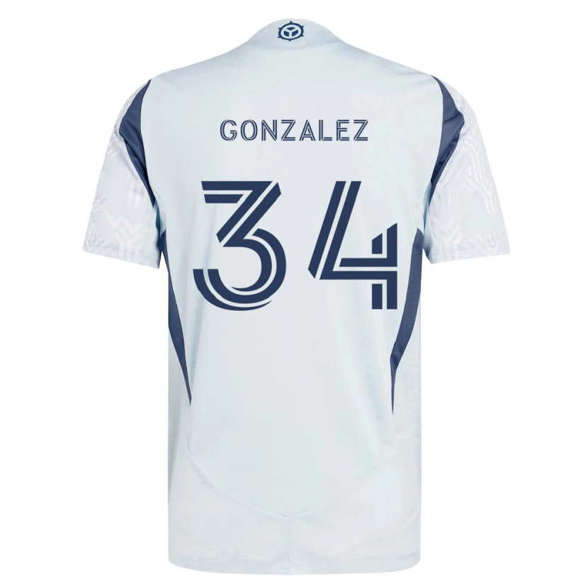 Danxen Dames Omar González #34 Blauw Grijs Wit Uitshirt Uittenue 2026/27 T-Shirt België