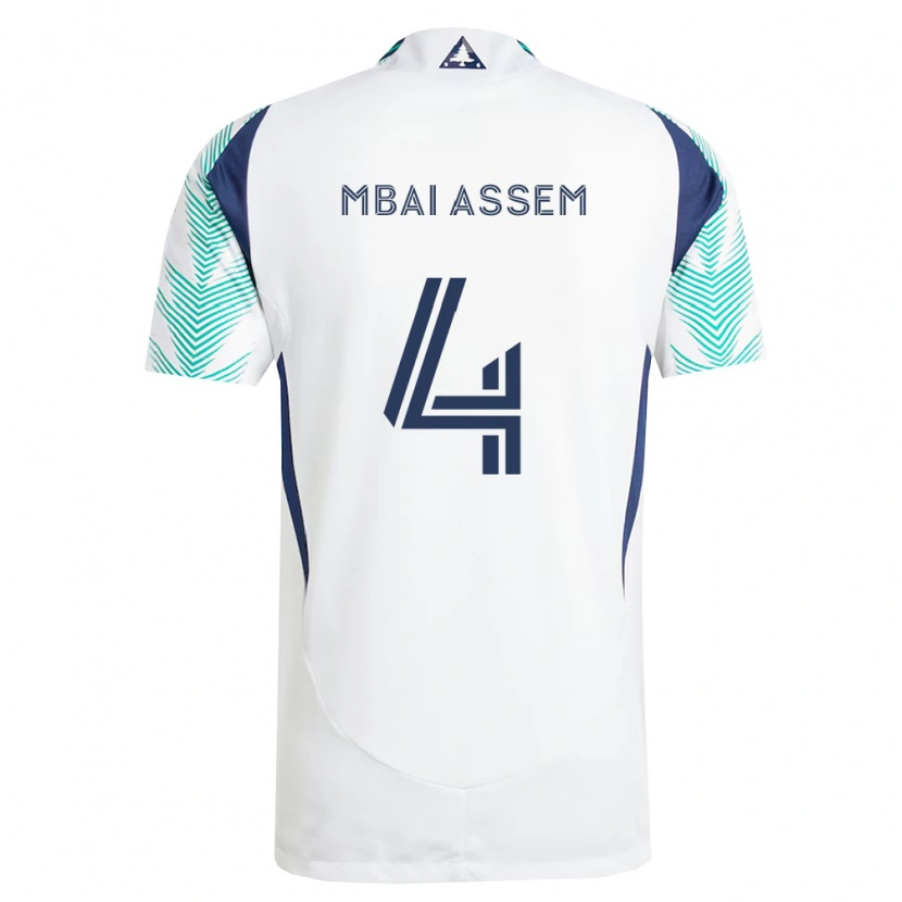 Danxen Dames Chris Mbaï-Assem #4 Wit Marineblauw Lichtgroen Uitshirt Uittenue 2026/27 T-Shirt België