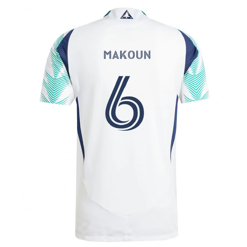 Danxen Dames Christian Makoun #6 Wit Marineblauw Lichtgroen Uitshirt Uittenue 2026/27 T-Shirt België