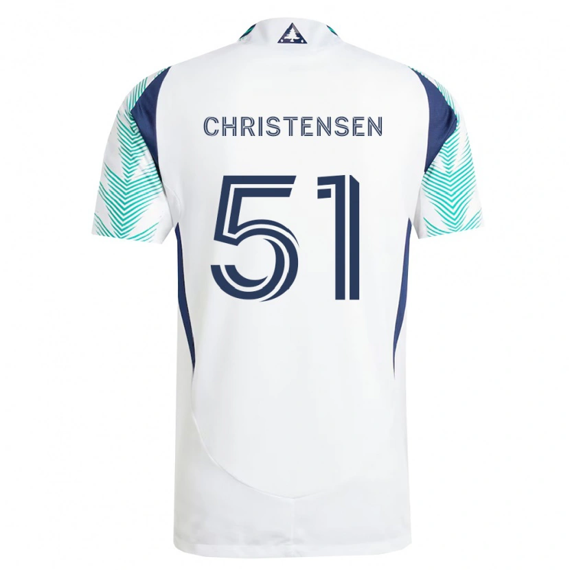 Danxen Dames Kevin Christensen #51 Wit Marineblauw Lichtgroen Uitshirt Uittenue 2026/27 T-Shirt België
