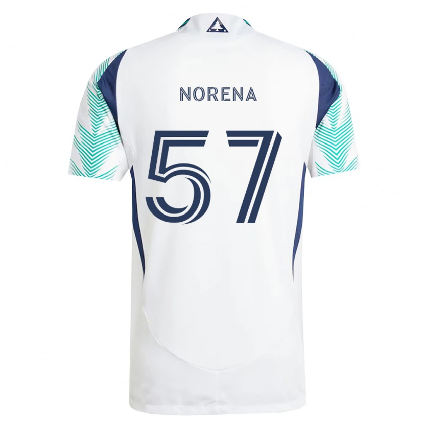Danxen Dames Bryan Norena #57 Wit Marineblauw Lichtgroen Uitshirt Uittenue 2026/27 T-Shirt België
