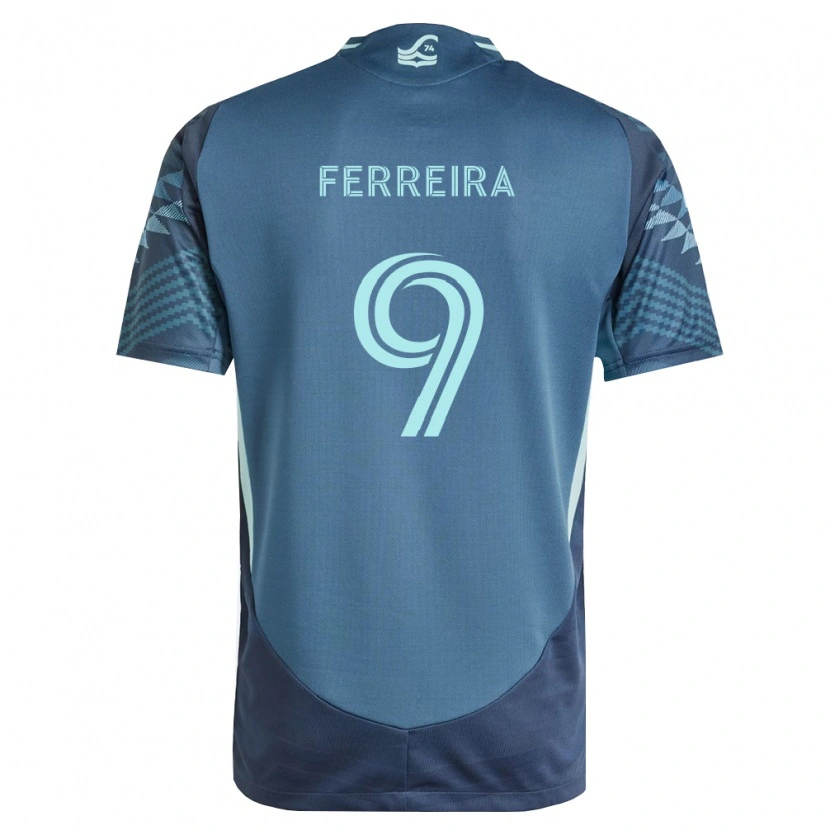 Danxen Dames Jesús Ferreira #9 Marineblauw Groen Uitshirt Uittenue 2026/27 T-Shirt België