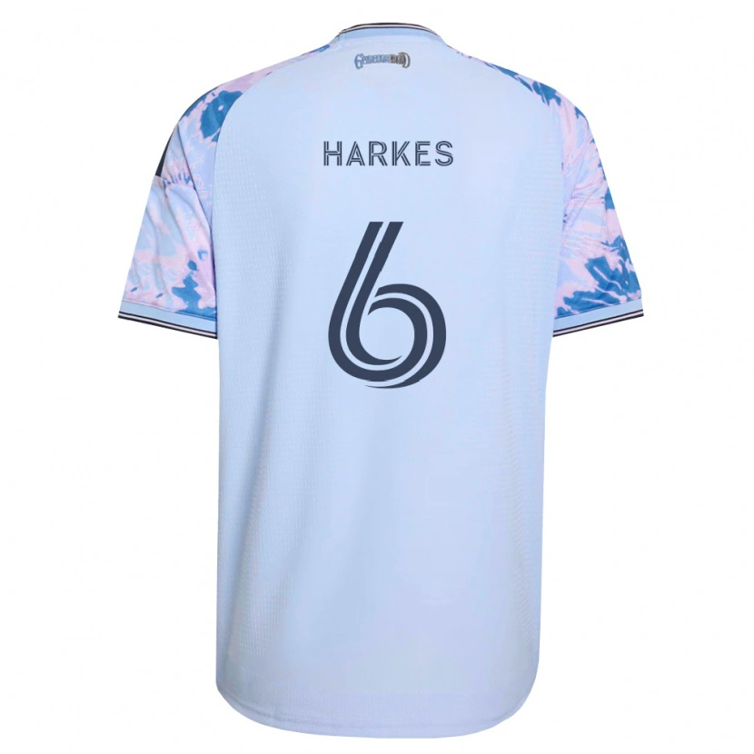 Danxen Dames Ian Harkes #6 Koninklijk Blauw Wit Zwart Uitshirt Uittenue 2026/27 T-Shirt België