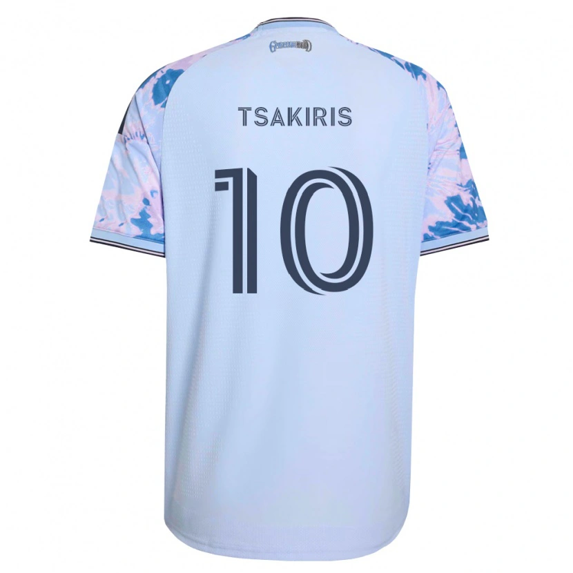 Danxen Dames Niko Tsakiris #10 Koninklijk Blauw Wit Zwart Uitshirt Uittenue 2026/27 T-Shirt België