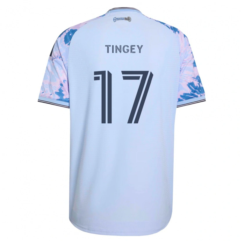 Danxen Dames Keegan Tingey #17 Koninklijk Blauw Wit Zwart Uitshirt Uittenue 2026/27 T-Shirt België
