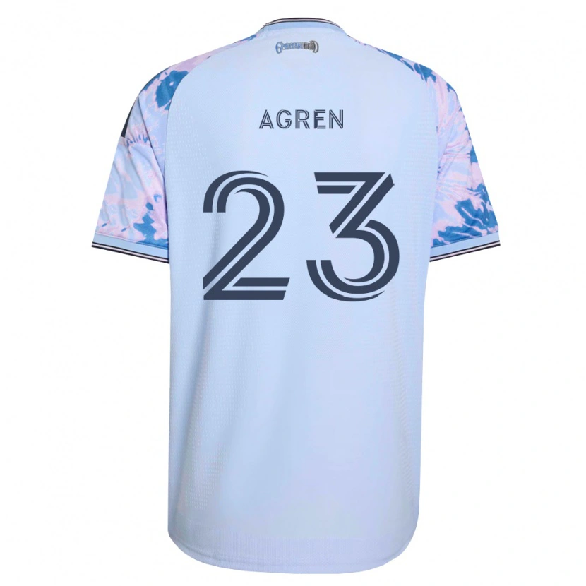 Danxen Dames Oskar Agren #23 Koninklijk Blauw Wit Zwart Uitshirt Uittenue 2026/27 T-Shirt België