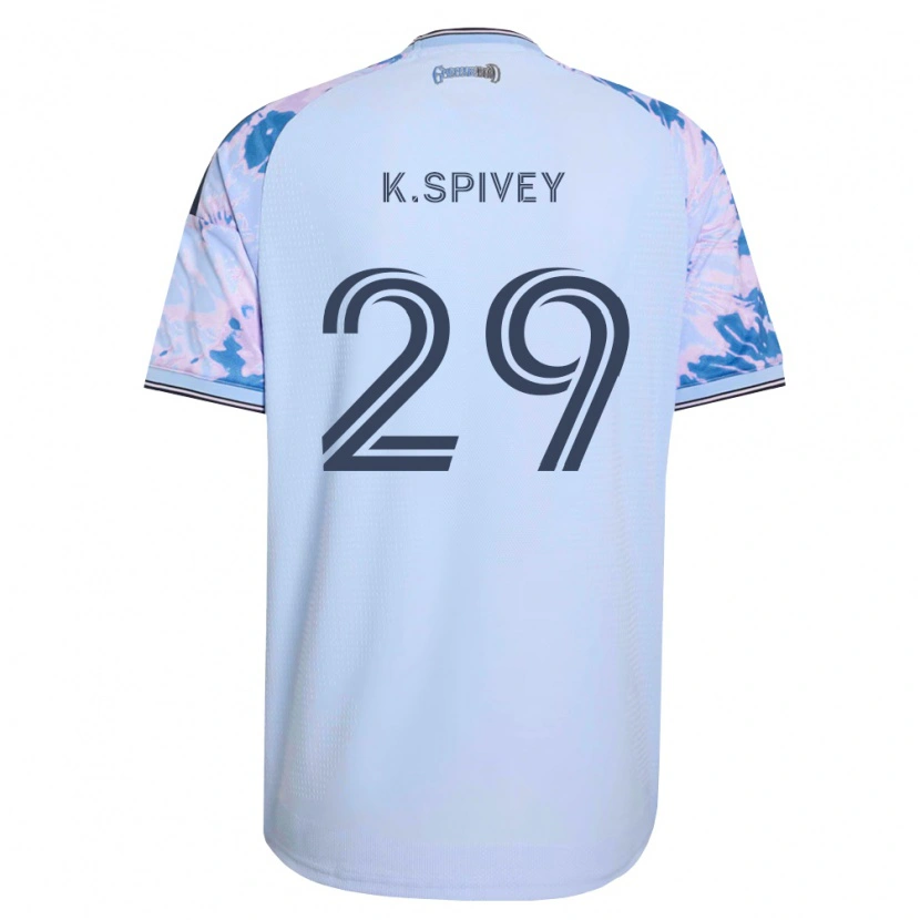 Danxen Dames Kaedren Spivey #29 Koninklijk Blauw Wit Zwart Uitshirt Uittenue 2026/27 T-Shirt België