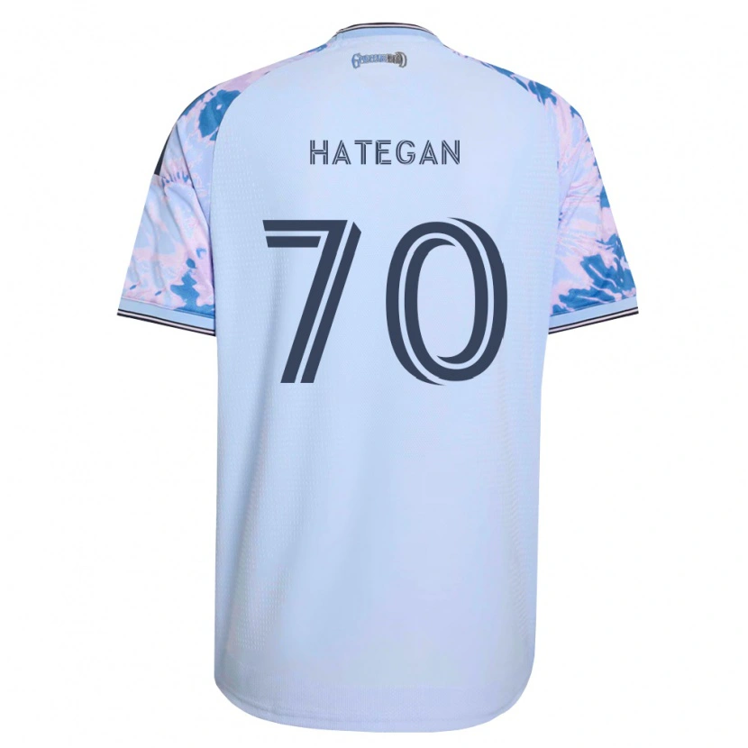Danxen Dames Roberto Hategan #70 Koninklijk Blauw Wit Zwart Uitshirt Uittenue 2026/27 T-Shirt België