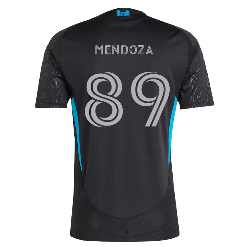 Danxen Dames Adrián Mendoza #89 Zwart Wit Hemelsblauw Uitshirt Uittenue 2026/27 T-Shirt België