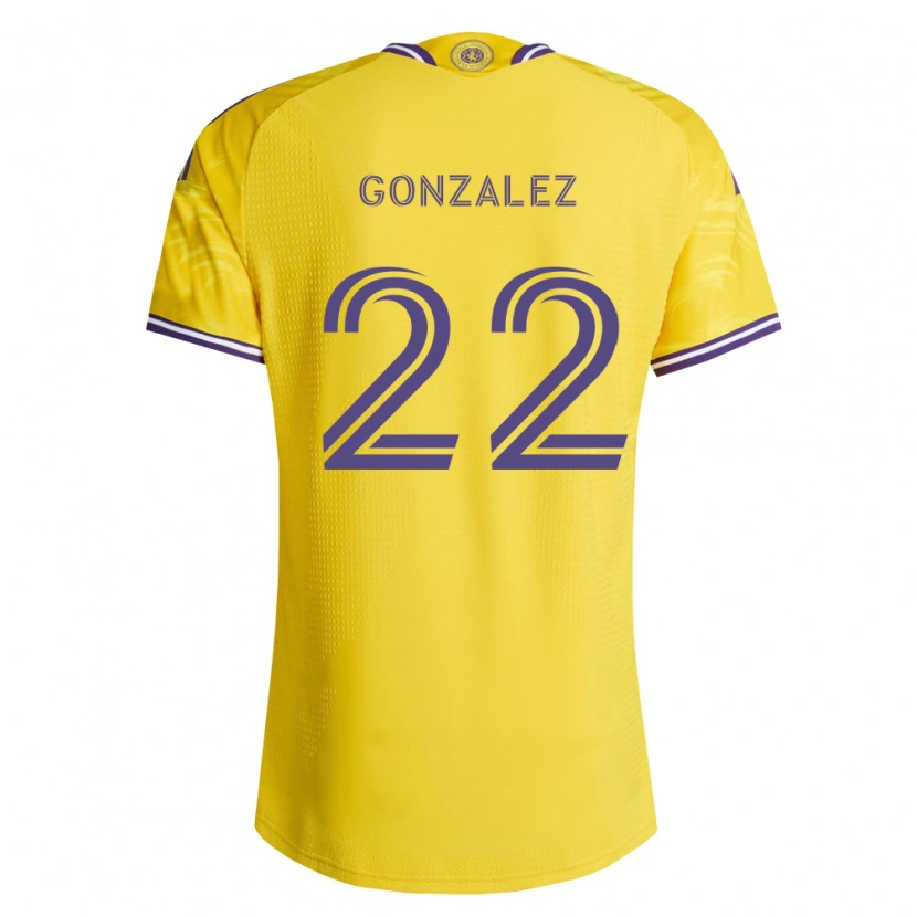 Danxen Dames Gastón González #22 Geel Paars Uitshirt Uittenue 2026/27 T-Shirt België