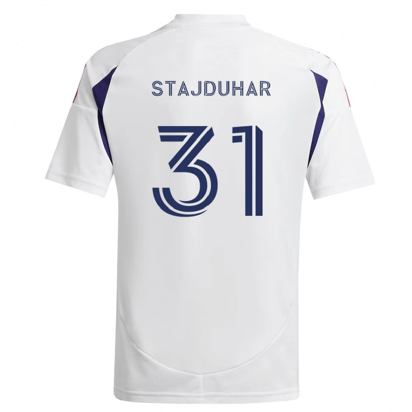 Danxen Dames Mason Stajduhar #31 Koninklijk Blauw Rood Bruin Uitshirt Uittenue 2026/27 T-Shirt België