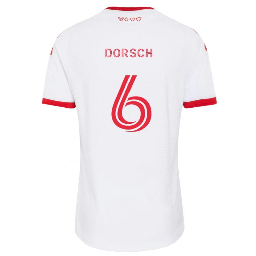 Danxen Dames Niklas Dorsch #6 Wit Rood Zwart Uitshirt Uittenue 2026/27 T-Shirt België