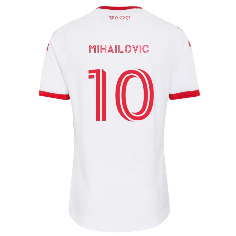 Danxen Dames Djordje Mihailovic #10 Wit Rood Zwart Uitshirt Uittenue 2026/27 T-Shirt België