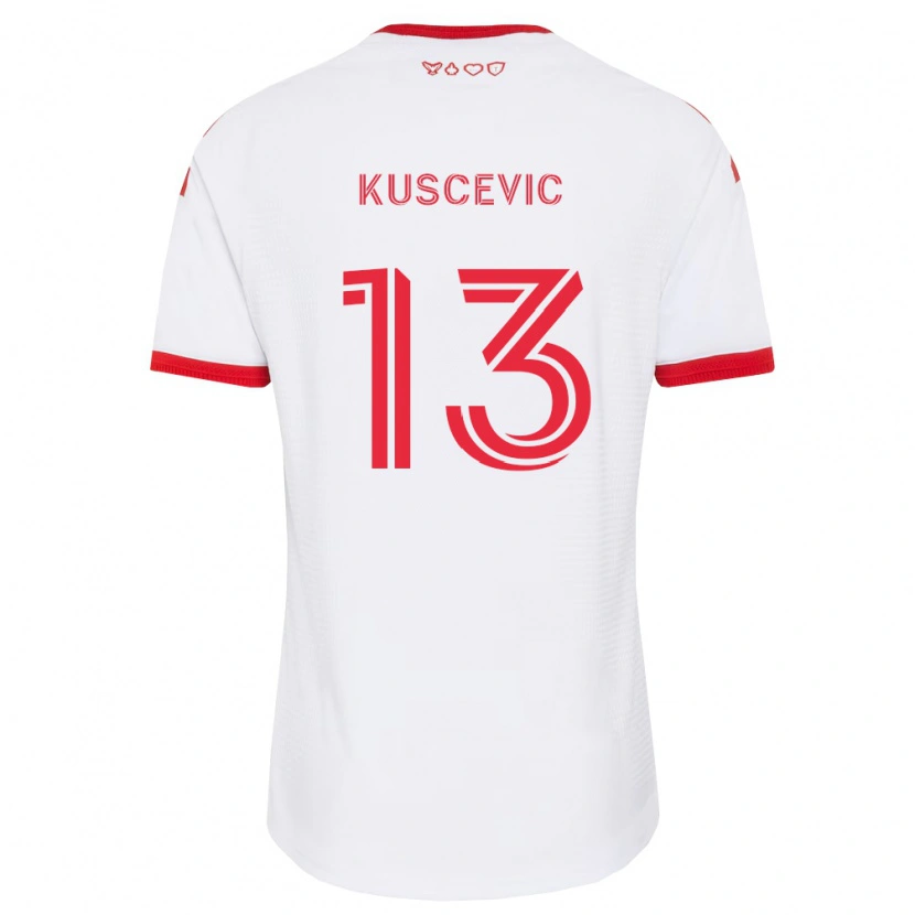 Danxen Dames Benjamín Kuscevic #13 Wit Rood Zwart Uitshirt Uittenue 2026/27 T-Shirt België