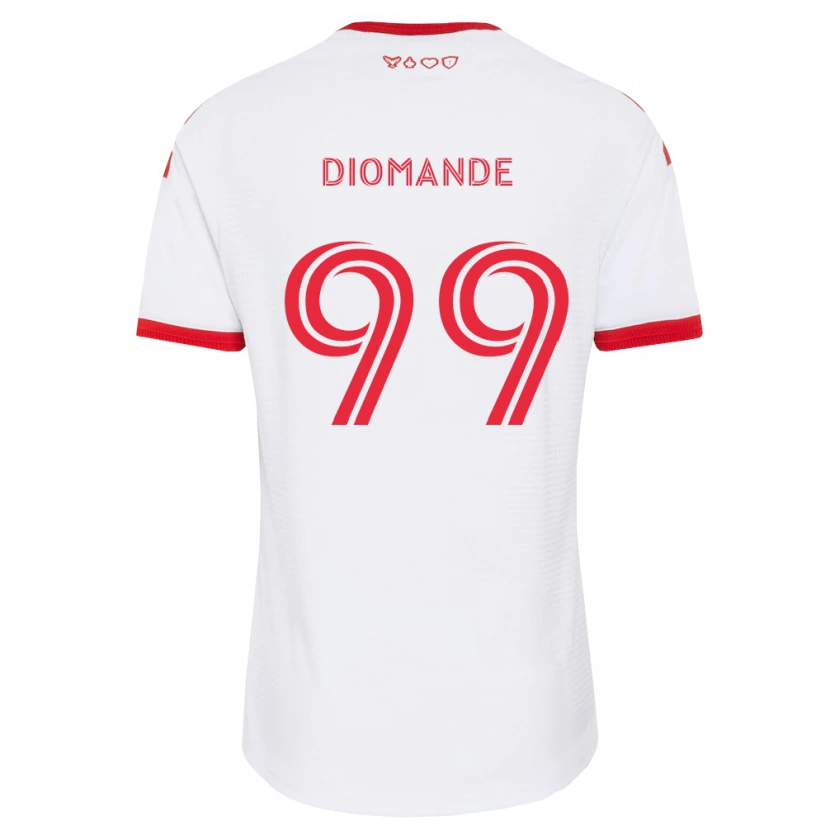 Danxen Dames Adama Diomande #99 Wit Rood Zwart Uitshirt Uittenue 2026/27 T-Shirt België