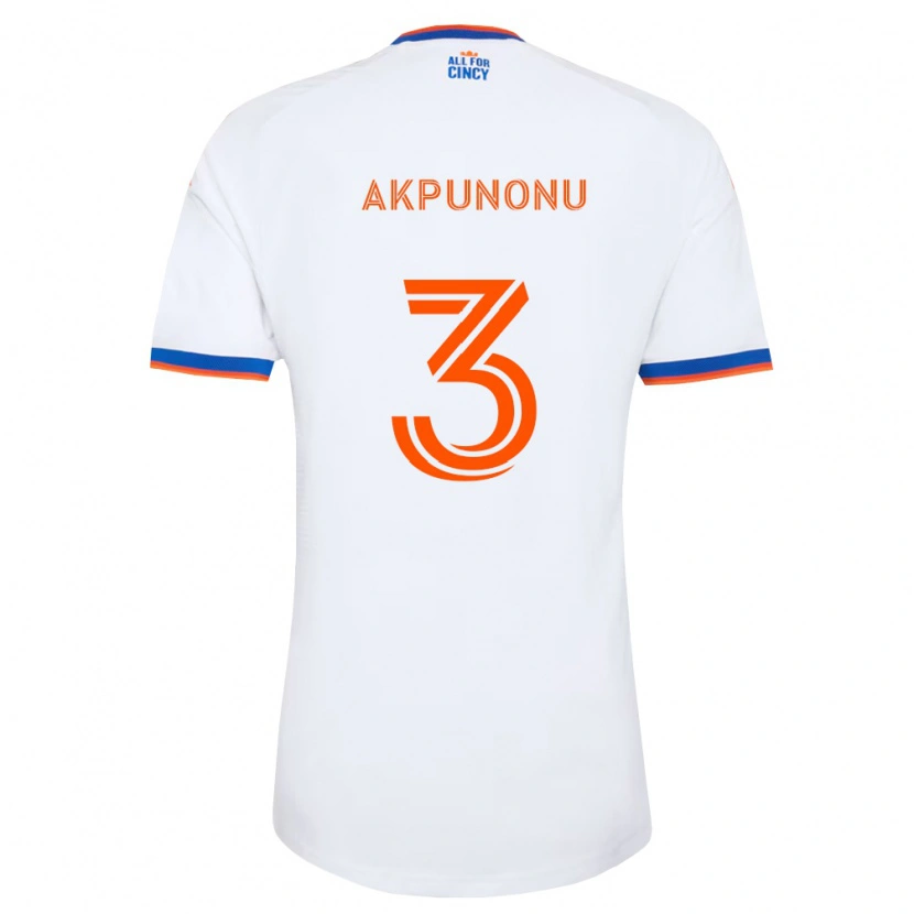 Danxen Dames Joey Akpunonu #3 Wit Marineblauw Oranje Uitshirt Uittenue 2026/27 T-Shirt België