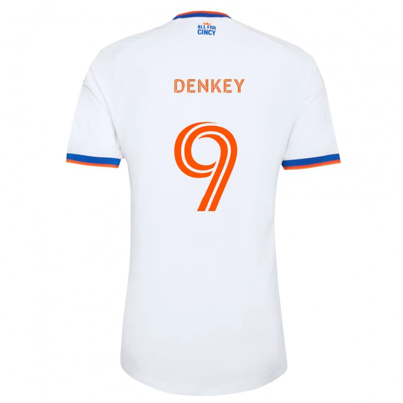 Danxen Dames Kévin Denkey #9 Wit Marineblauw Oranje Uitshirt Uittenue 2026/27 T-Shirt België