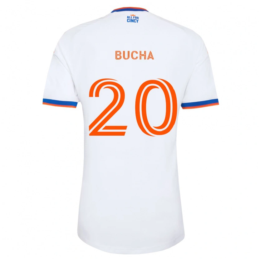 Danxen Dames Pavel Bucha #20 Wit Marineblauw Oranje Uitshirt Uittenue 2026/27 T-Shirt België
