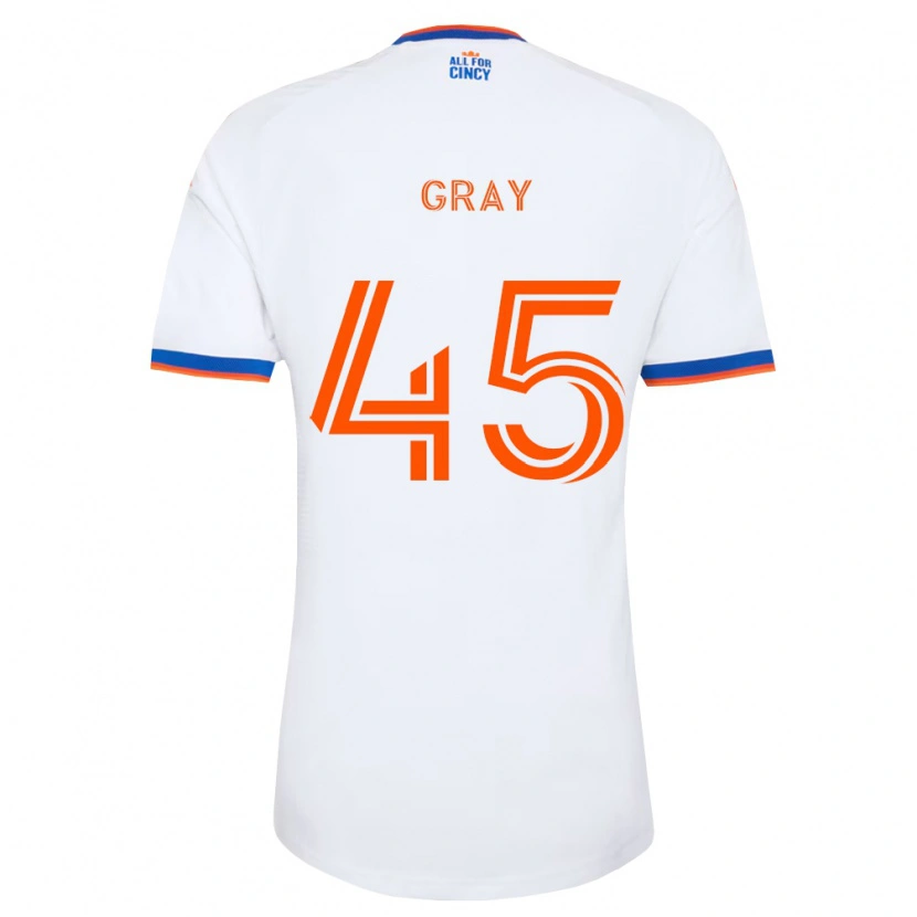 Danxen Dames Nathan Gray #45 Wit Marineblauw Oranje Uitshirt Uittenue 2026/27 T-Shirt België