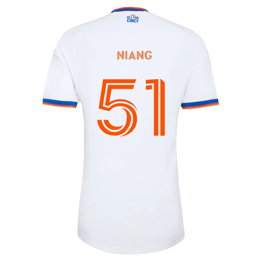 Danxen Dames Cheikhou Niang #51 Wit Marineblauw Oranje Uitshirt Uittenue 2026/27 T-Shirt België