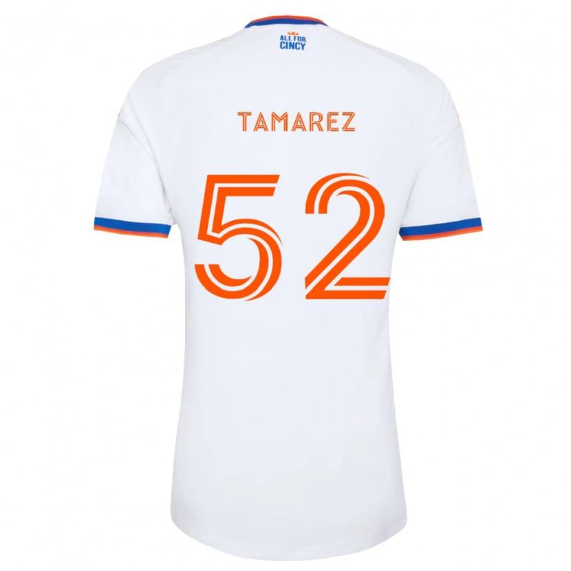 Danxen Dames Lucas Tamarez #52 Wit Marineblauw Oranje Uitshirt Uittenue 2026/27 T-Shirt België